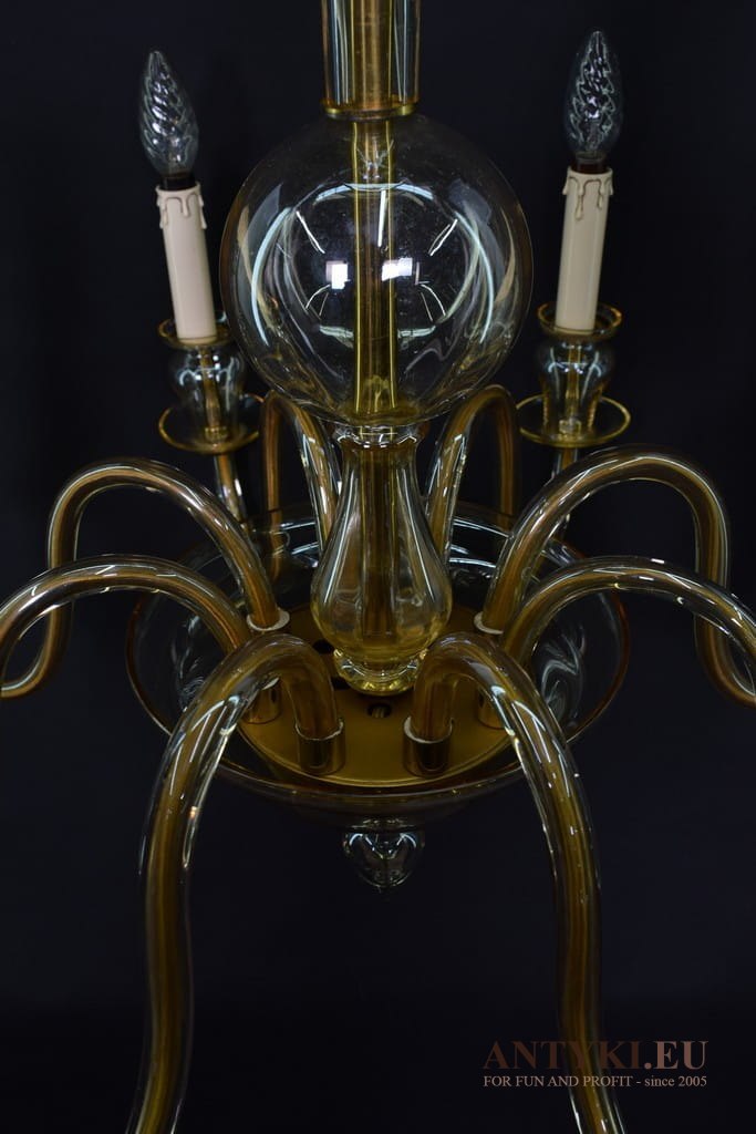 Szkalny żyrandol 8 ramienny. Bohemia chandelier.