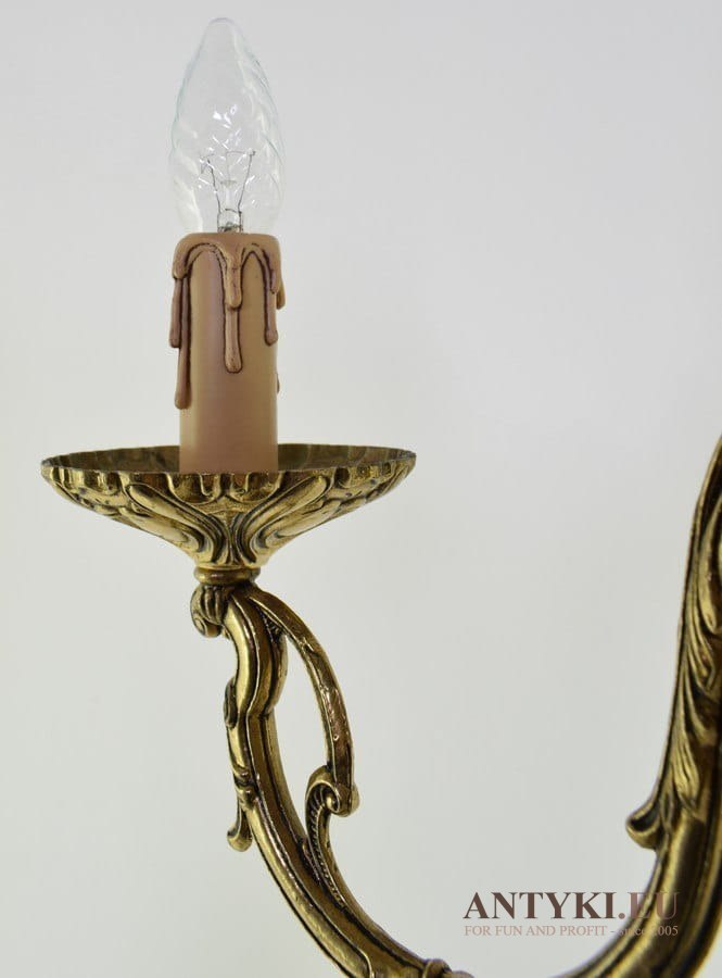 Złoty żyrandol pałacowy ekskluzywny chandelier mosiężny do dworu salonu antyki
