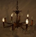 Złoty żyrandol z kryształami zabytkowy chandelier do sypialni lub salonu prawdziwy antyk