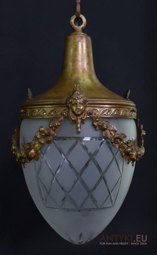 Zwis secesyjny lampa wisząca Art Nouveau pałacowe oświetlenie Jugendstil dla konesera antyk