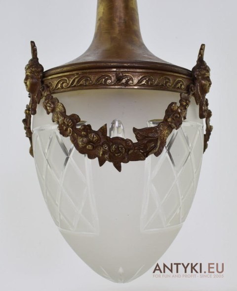 Zwis secesyjny lampa wisząca Art Nouveau pałacowe oświetlenie Jugendstil dla konesera antyk