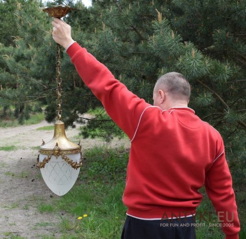 Zwis secesyjny lampa wisząca Art Nouveau pałacowe oświetlenie Jugendstil dla konesera antyk