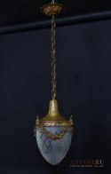 Zwis secesyjny lampa wisząca Art Nouveau pałacowe oświetlenie Jugendstil dla konesera antyk