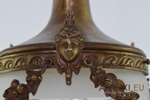 Zwis secesyjny lampa wisząca Art Nouveau pałacowe oświetlenie Jugendstil dla konesera antyk