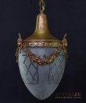 Zwis secesyjny lampa wisząca Art Nouveau pałacowe oświetlenie Jugendstil dla konesera antyk