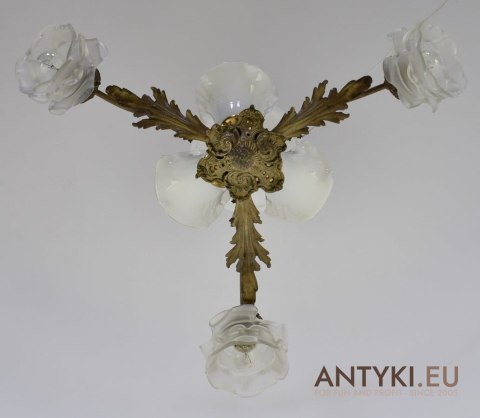 Żyrandol Art Nouveau lampa secesyjna sufitowa antyki salonowe Jugendstil do dworu