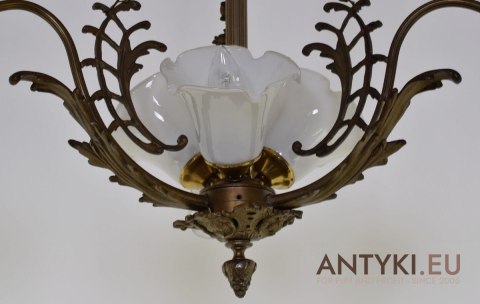 Żyrandol Art Nouveau lampa secesyjna sufitowa antyki salonowe Jugendstil do dworu