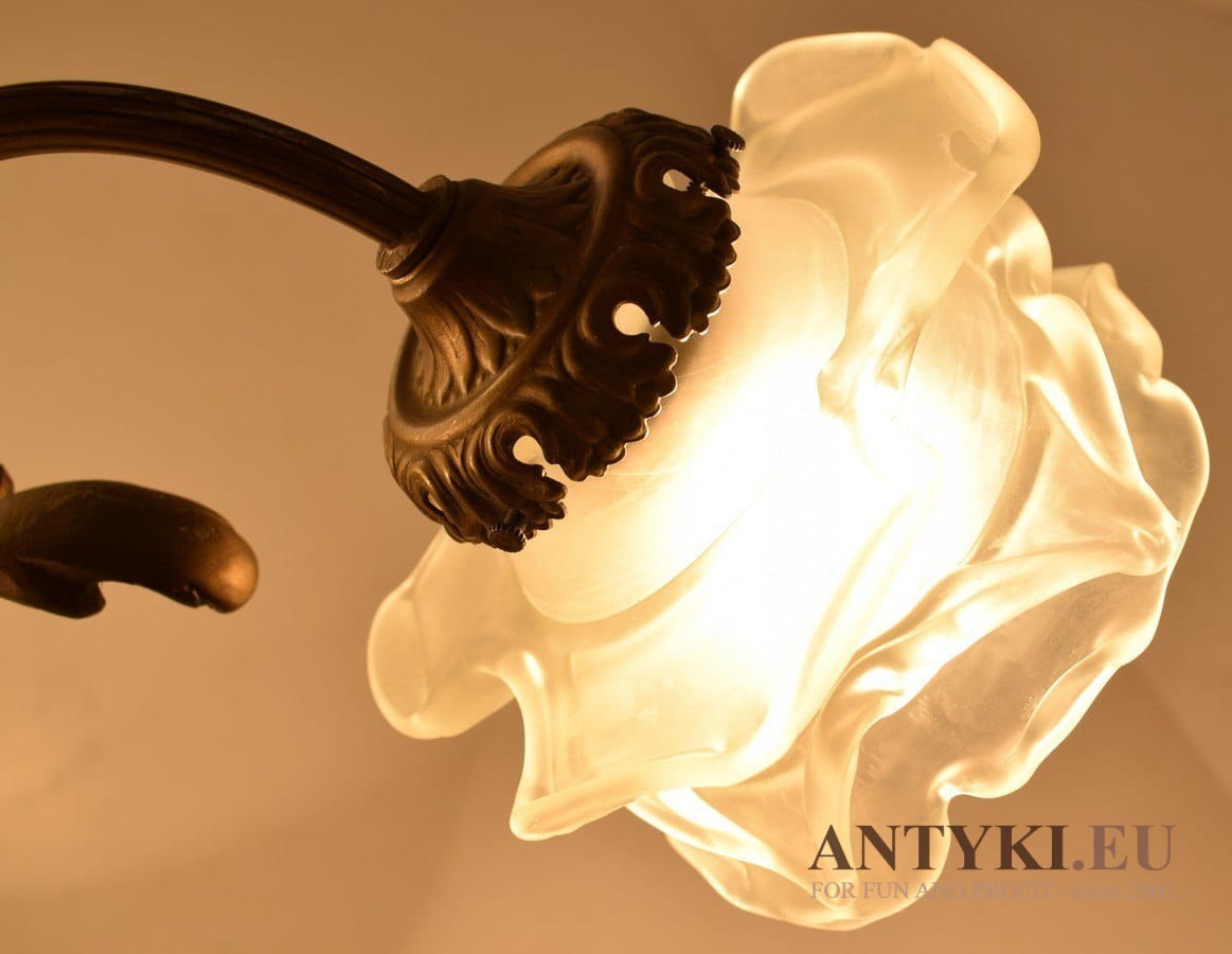 Żyrandol Art Nouveau lampa secesyjna sufitowa antyki salonowe Jugendstil do dworu