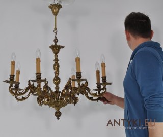 Żyrandol barokowy pałacowy. Antyk. Luksusowy chandelier do zamku pałacu. Barok rokoko.