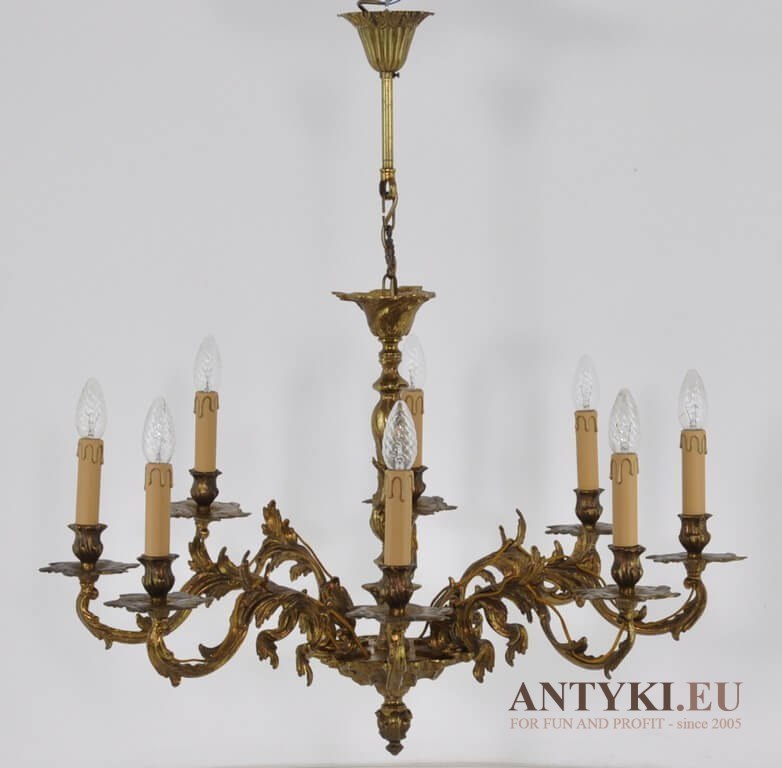 Żyrandol barokowy pałacowy. Antyk. Luksusowy chandelier do zamku pałacu. Barok rokoko.