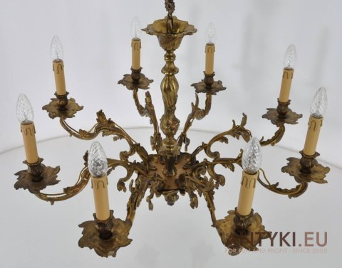 Żyrandol barokowy pałacowy. Antyk. Luksusowy chandelier do zamku pałacu. Barok rokoko.