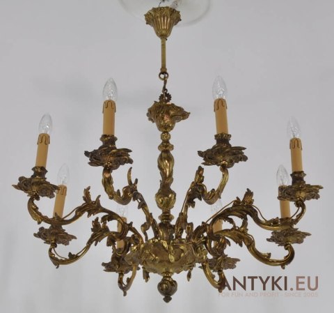 Żyrandol barokowy pałacowy. Antyk. Luksusowy chandelier do zamku pałacu. Barok rokoko.