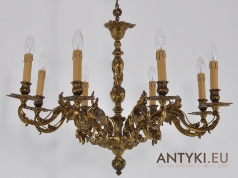 Żyrandol barokowy pałacowy. Antyk. Luksusowy chandelier do zamku pałacu. Barok rokoko.