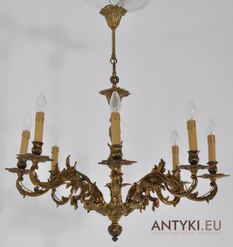 Żyrandol barokowy pałacowy. Antyk. Luksusowy chandelier do zamku pałacu. Barok rokoko.