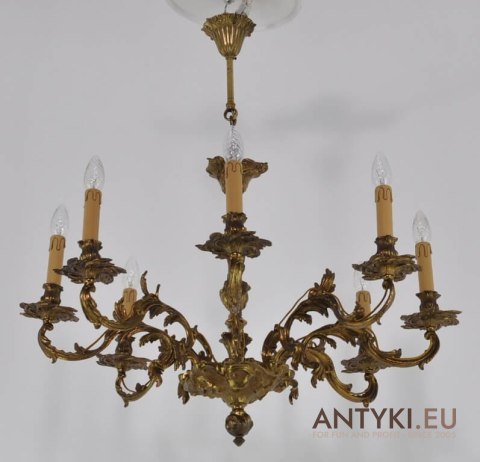 Żyrandol barokowy pałacowy. Antyk. Luksusowy chandelier do zamku pałacu. Barok rokoko.