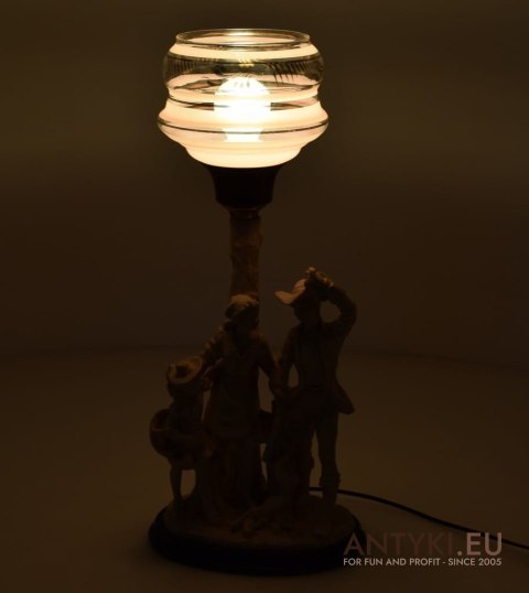 Myśliwska lampa stołowa. Lampy w stylu retro, vintage.