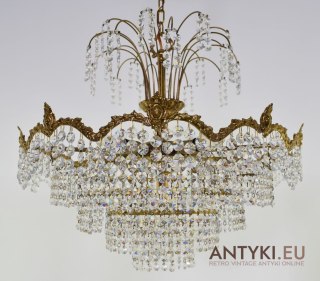 Wiedeński żyrandol kryształowy. Lampy Swarovski.