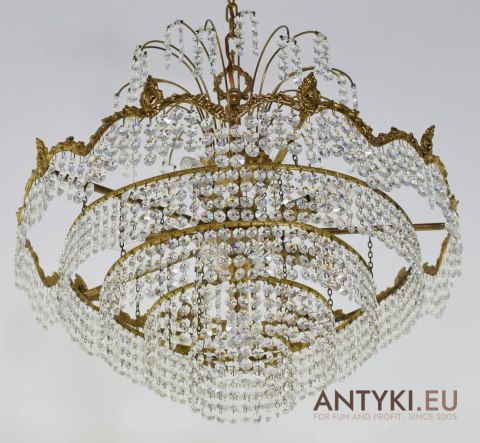 Wiedeński żyrandol kryształowy. Lampy Swarovski.