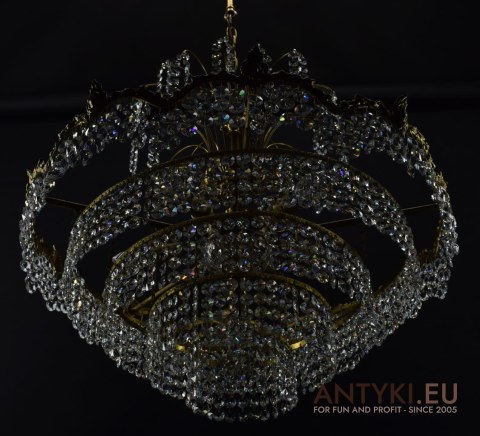Wiedeński żyrandol kryształowy. Lampy Swarovski.