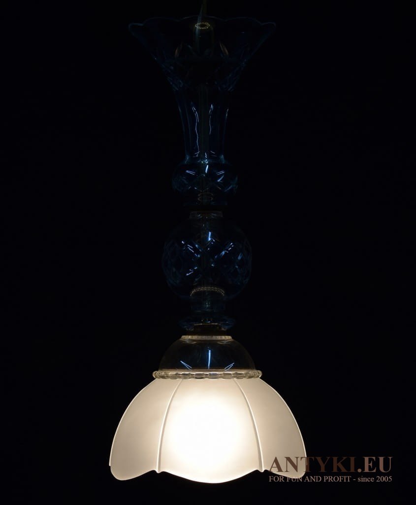 Szklana lampa sufitowa, Maria teresa. Antyczne lampy wiszące.