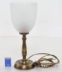 Mała rustykalna lampa stołowa z kloszem