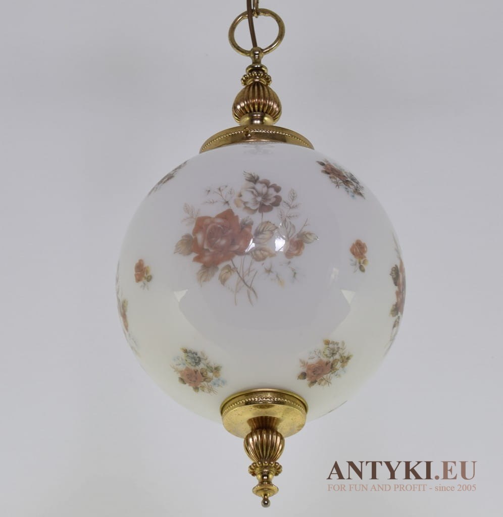 Szklana kula lampa wisząca w stylu vintage