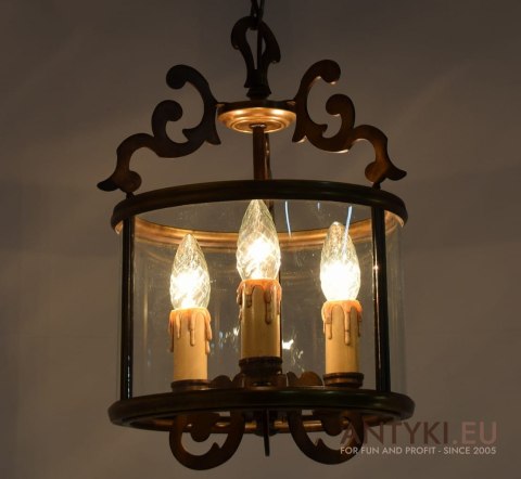 Szklany walec, lampa sufitowa w stylu retro