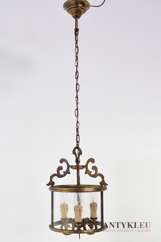Szklany walec, lampa sufitowa w stylu retro