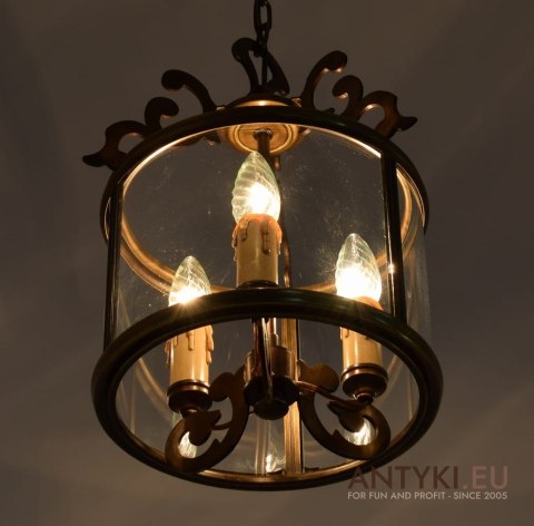 Szklany walec, lampa sufitowa w stylu retro