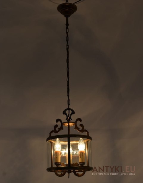 Szklany walec, lampa sufitowa w stylu retro