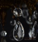 Antyczny żyrandol barokowy z kryształami