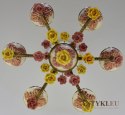 Wiktoriański żyrandol porcelanowy z różyczkami