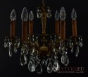 Barokowy żyrandol mosiężny z kryształami. Lampy pałacowe.