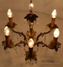 Barokowy żyrandol mosiężny z kryształami. Lampy pałacowe.