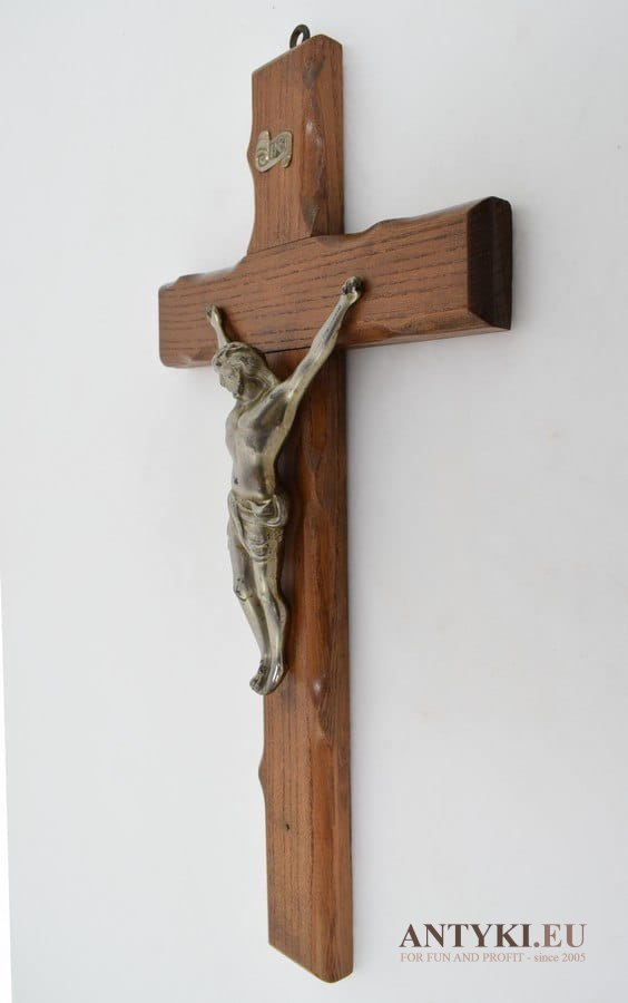 Chrześcijański krzyż ścienny z Jezusem Chrystusem INRI krucyfiks