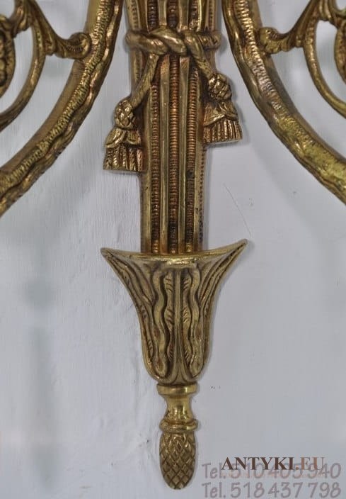 Duży złoty kinkiet barok rokoko stare złoto antyk