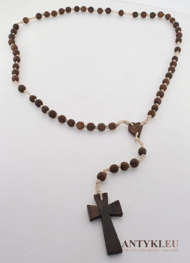 Dominikański różaniec do noszenia na habit antyczny krzyżyk z Jezusem (nr.4)
