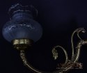 Duży stary kinkiet z kloszem lampa ścienna nad lustro lub obraz antyczny