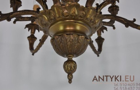 Duży żyrandol barokowy do salonu pałacowego antyczny chandelier rokoko wykwintny antyk