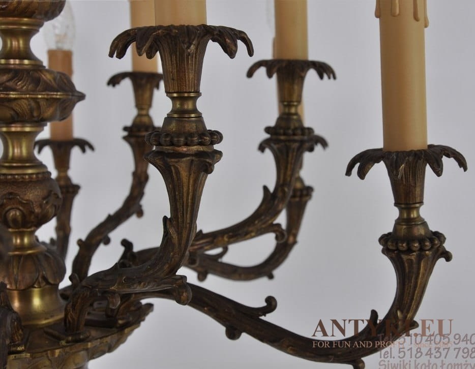 Duży żyrandol barokowy do salonu pałacowego antyczny chandelier rokoko wykwintny antyk