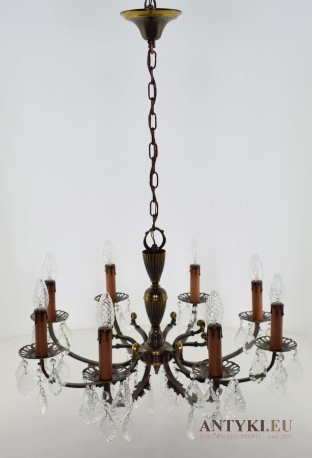 Dworski żyrandol z kryształami antyk do ekskluzywnego pomieszczenia oświetlenie wyjątkowe