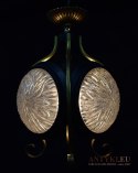 Ciekawa lampa wisząca w stylu Art Deco. Lampy vintage, oświetlenie retro.