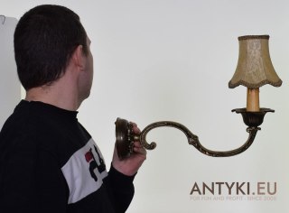 XL! Duży kinkiet w stylu retro, vintage. Zabytkowe lampy.