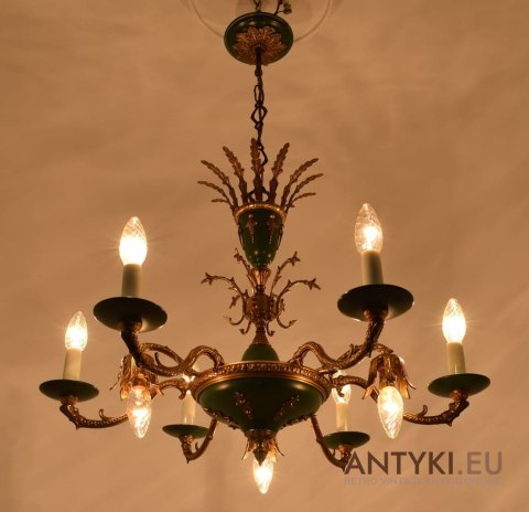 Rasowy żyrandol salonowy w stylu Empire. Lampy francuskie.