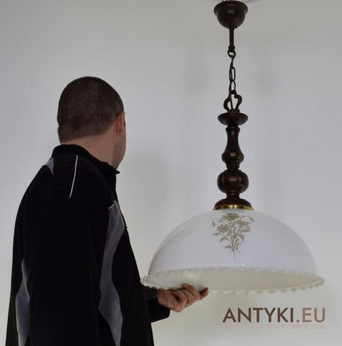 Zwis sufitowy cottagecore. Lampa sufitowa w rustykalnym stylu. Oświetlenie retro.