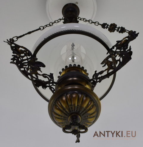 XXL! DUŻA lampa wisząca z brązu. Oświetlenie retro vintage.