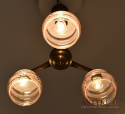 Art Deco muzealny żyrandol 3 ramienny z kloszami. Lampy retro.