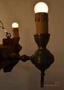 XL! DUŻY rustykalny żyrandol nad stół. Unikatowe lampy retro vintage.