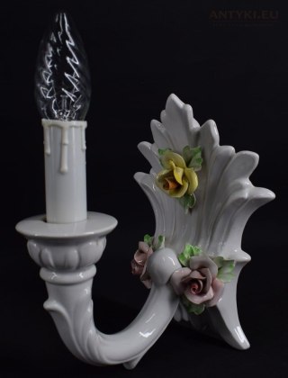 Para kinkietów ceramicznych BASSANO ITALY – retro vintage z połowy XX wieku