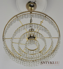 Retro żyrandol kryształowy okrągły. Oświetlenie vintage.
